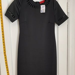 Black Dress with short sleeves enhanced slits